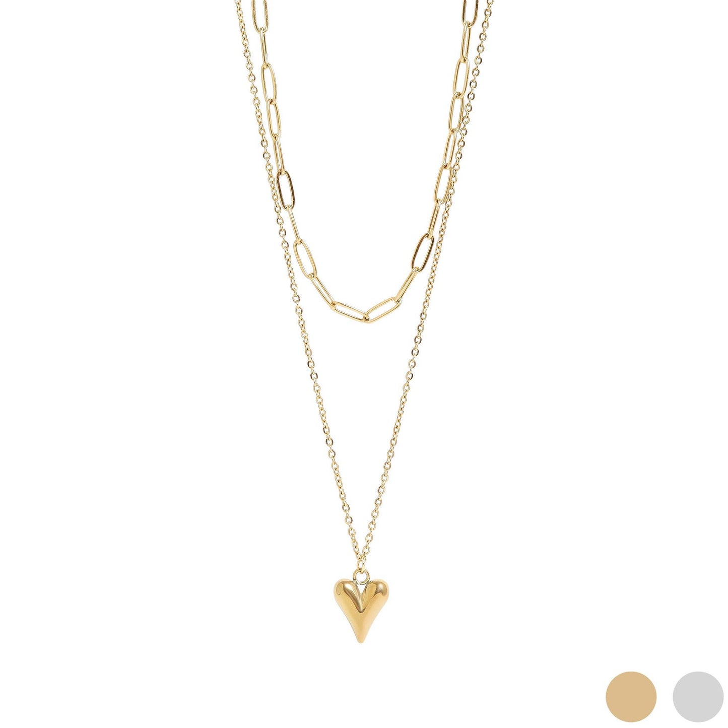 Valentina Layered Heart Necklace