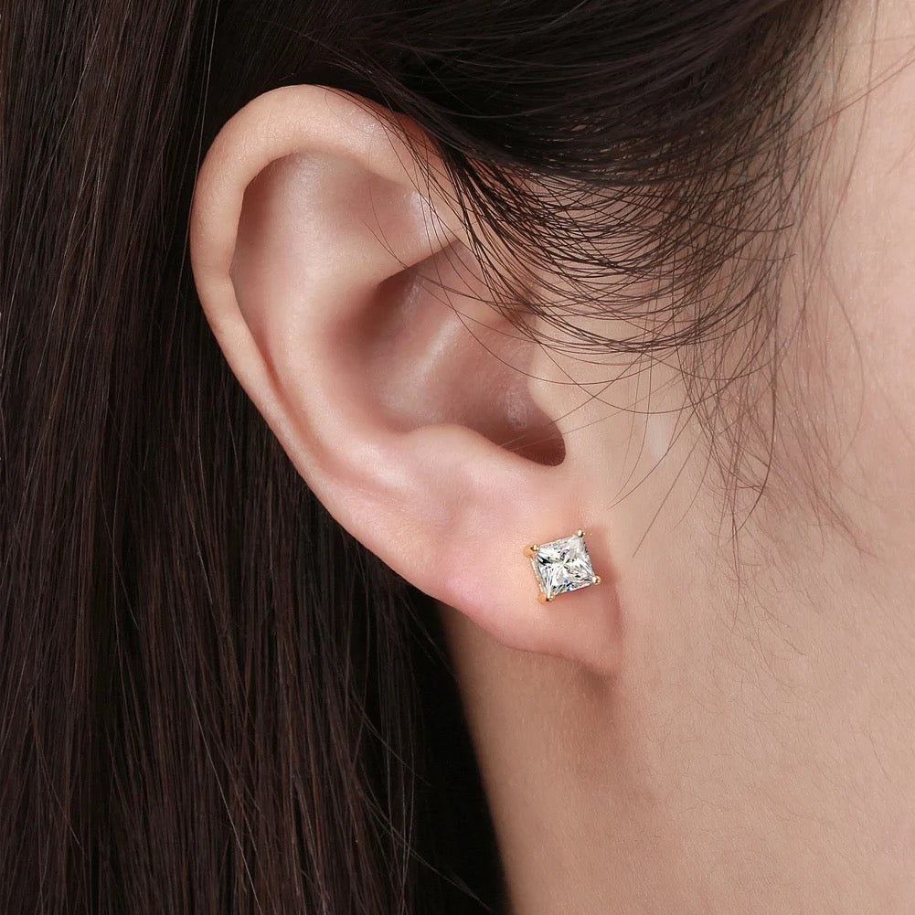 Clara Princess-Cut Studs