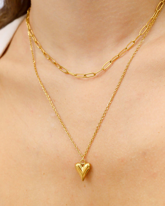 Valentina Layered Heart Necklace