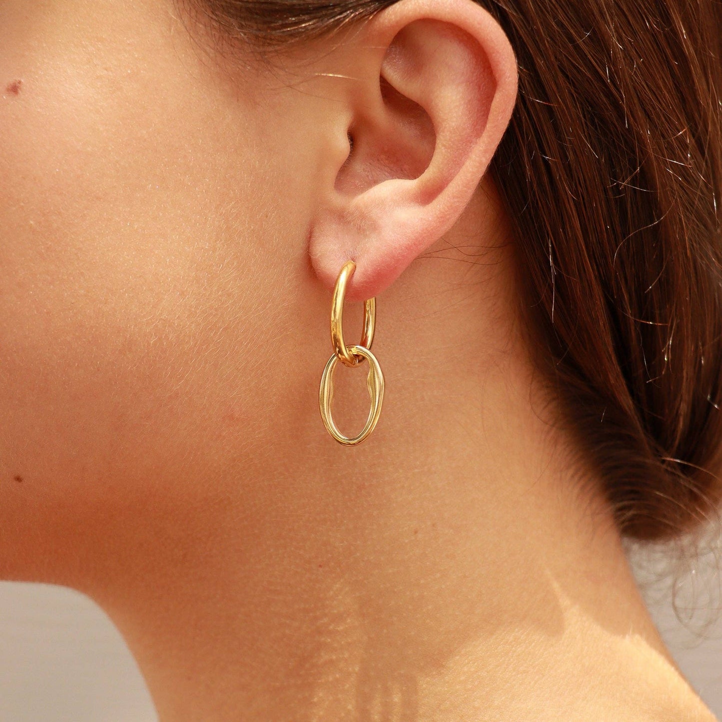 Elara Oval Drop Earrings