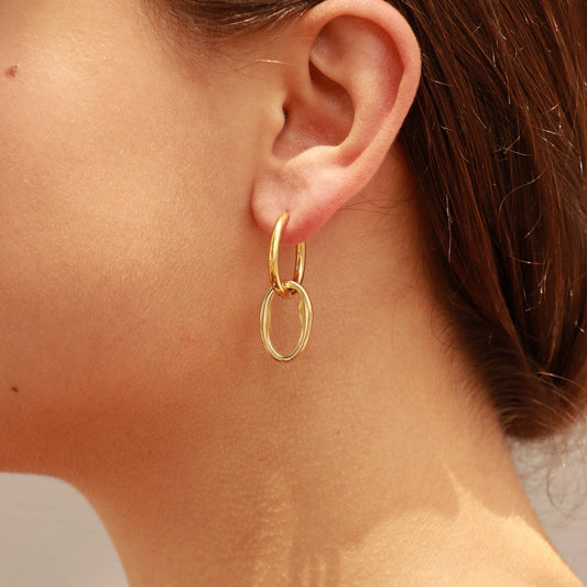 Elara Oval Drop Earrings